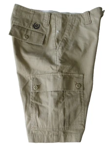 CHAPS Kids Boys size 10 Khaki Cotton Twill Cargo Pocket Shorts 26"x9 - Picture 1 of 7