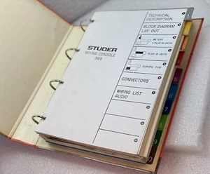 STUDER  369  Mixing Console Manual Original. - Bild 1 von 2
