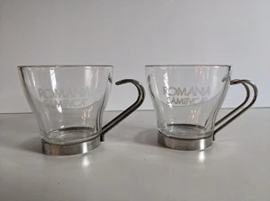 Coppia di tazzine espresso Verdi Romana Sambuca vetro inox Bormioli Rocco 3,5 oz - Foto 1 di 6
