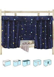 1.5*2M Cabin Bunk Bed Space Tent Curtain Cloth Mid Sleeper Canopy Spread Den Kid