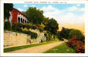 Palisades South Prospect Street Galena ILLINOIS LINENO POSTAL D6 - Imagen 1 de 2
