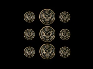 US ARMYGREEN SERVICE UNIFORM AGSU BUTTON SET EAGLE 3-36 & 6-25 LIGNE DRESS* - Picture 1 of 24