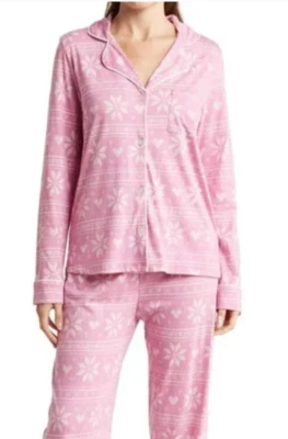 PJ Salvage Jersey Pijama Malva Fair Isle Conjunto de 2 piezas Top y Pantalones Talla Mediana M Foto 1 de 4