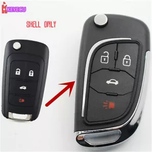 Modify Flip Key Shell Remote Key Case Fob 4 Button for CHEVROLET Equinox Cruze - Foto 1 di 5