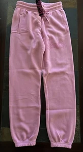 Barbie Women’s Sz Small Joggers Sweatpants Embroidered Logo Light Pink New - Picture 1 of 4