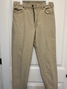 Levis 550 Org Tab Relaxed Fit Tapered Leg Denim Jeans USA VTG Men's 34x30 Khaki - Picture 1 of 13