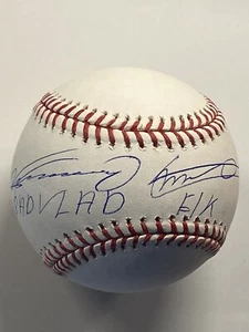 VLADIMIR GUERRERO y VLADDY JR. Firmado Automático Oficial MLB Béisbol JSA - Imagen 1 de 4