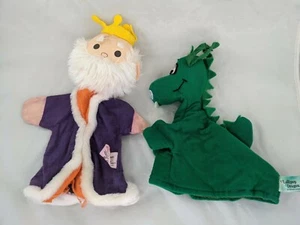 Lollipop Dragon and King Tum Tum Hand Puppets Plush 1980's California Stuffed  - Picture 1 of 12