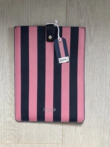 Jack Wills Marley Stripe Tablet Sleeve (Rosa e Navy) R.R.P. £24,95 27 cm x 20 cm - Foto 1 di 3