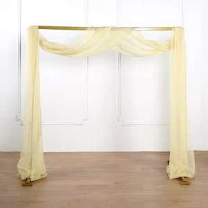CHAMPAGNE 18 ft Sheer Organza BACKDROP CURTAIN Window Drape Panel Decorations - Picture 1 of 8