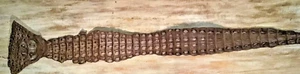 Full CROCODILE BACK-STRAP Huge Brown High Ridges Australian exotic belt hatband - Picture 1 of 11