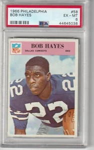 1966 Philadelphia Bob Hayes #58, PSA EX-MT 6 - Picture 1 of 2