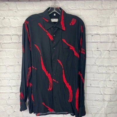 Georg Roth of Germany mens abstract long sleeve button up shirt SZ 39/40 M - Image 1 of 4