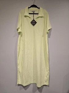 Ava & Viv Women’s Towel Terrycloth Short Sleeve Polo Dress Robe Size 3X Green - Picture 1 of 5
