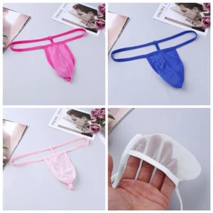 Herren Netz durchsichtig Ausbuchtung Beutel G-String Micro Bikini Tanga Unterwäsche Slip X1 - Bild 1 von 18