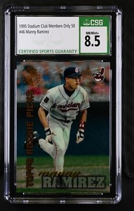1995 Stadium Club MEMBERS ONLY 50 #46 Manny Ramirez Rookie RC CSG 8.5