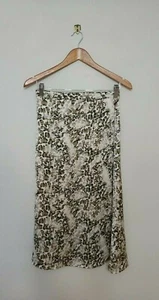 MISS' D Designer Label Womens Brown Leopard Print Satin Feel Midi Skirt, Size M - Picture 1 of 6