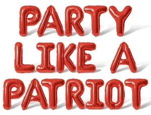 PARTY LIKE A PATRIOT Letter Balloon Banner - 4th Of July Party Supply Decoration - Picture 1 of 55