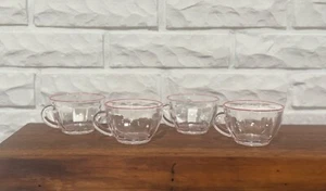 set of 4 vintage art deco Duralex Glasses Mugs Tea Cups made in France - Picture 1 of 8