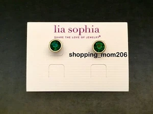 Lia Sophia "Birthday Party" Gold Tone w/Cut Crystals Stud Earrings - May - Picture 1 of 4