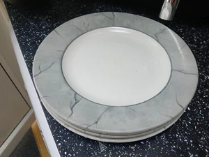 CHURCHILL GREY MARBLE SMALL DINNER / SALAD PLATES X 4 - Picture 1 of 3