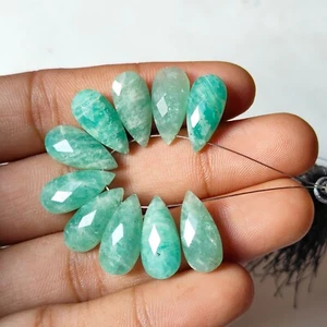 Beautiful Amazonite Briolette Gemstone strand Size 12x8 MM Gift For her Beads - Picture 1 of 5