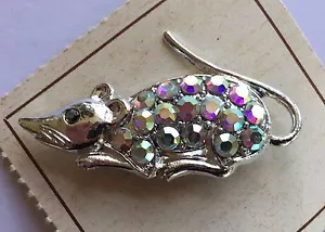Spilla Vintage - Spilla Topolino Colore Argento con Cristalli Swarovski - Foto 1 di 3