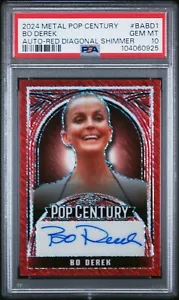 2024 BO DEREK LEAF METAL POP CENTURY Auto Red Diagonal Shimmer PSA 10 Gem Mint - Picture 1 of 3
