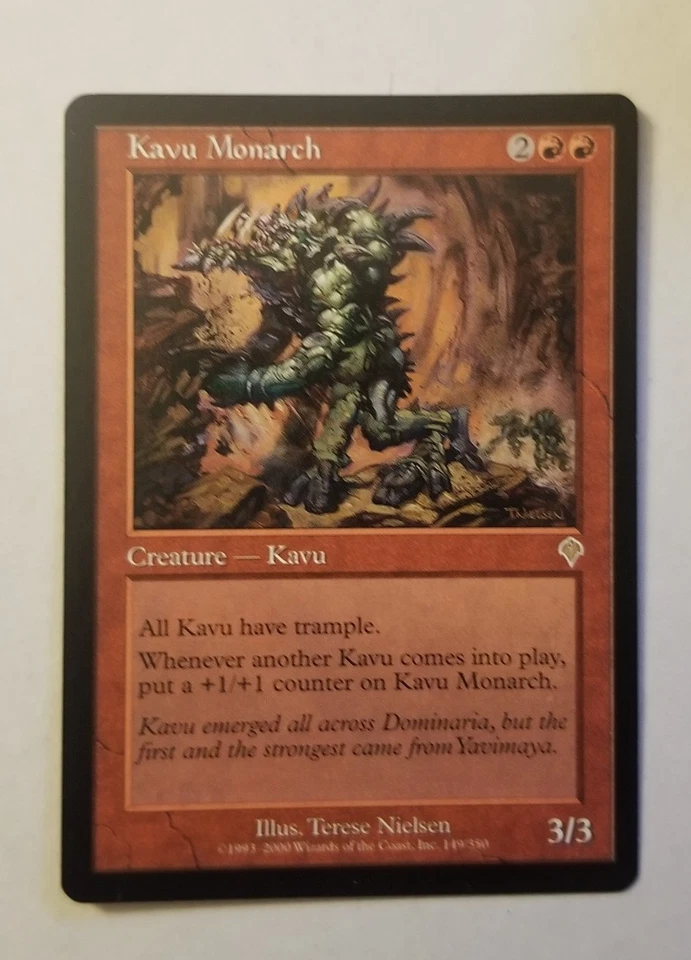 MTG 1x Kavu Monarch, MP, Invasion, All Kavu Have Trample +1/+1 Counters  - Image 1 of 1