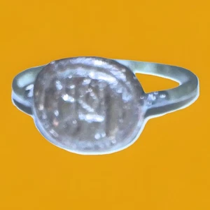 Ancient Roman Bronze Signet Ring with Chi-Rho Monogram 1st-3rd Century AD - Picture 1 of 5