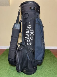 Vintage Callaway Golf Bag 6-Way Dividers Black & Blue With Shoulder Strap - Picture 1 of 9