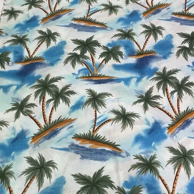 Tela de algodón vintage Palmeras en la isla 1 yarda 16 pulgadas Foto 1 de 3