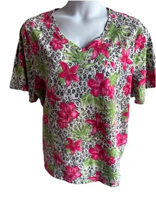 Liz And Me geblümtes Top mit V-Ausschnitt Größe Cottagecore feminin romantisch - Bild 1 von 7