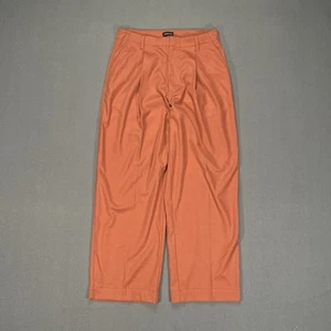 Pantalón Estándar Paño Jason Relajado Plisado Hombre 32 Latón Naranja Pierna Ancha - Imagen 1 de 5
