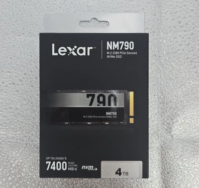 Lexar NM790 4TB LNM790X004T M.2 PCIe Gen 4 x4NVMe SSD 7400MBs READ 6500MBs WRITE - Image 1 of 3