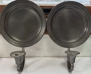Vintage Zinn Wandleuchter passendes Paar von Colonial Pewter CCC schönes 2er Set - Bild 1 von 8