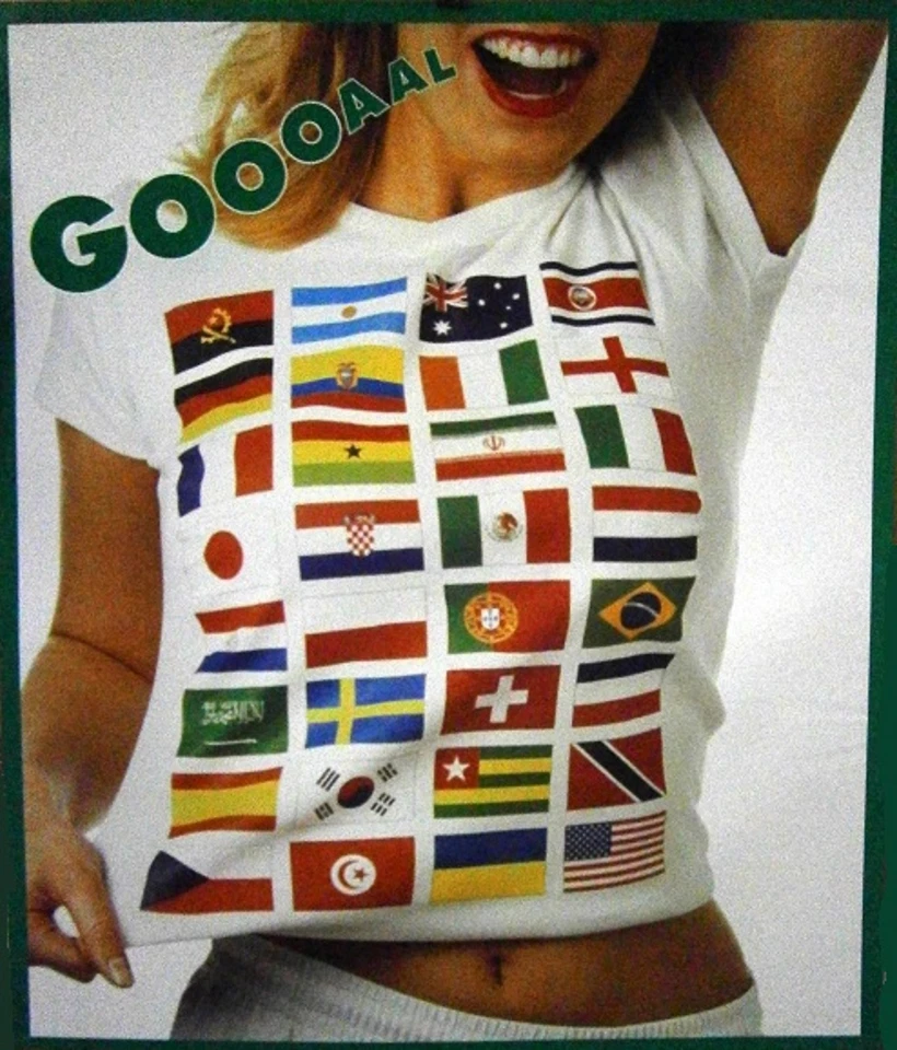 ADULT Poster Goooaal Woman International Flags World Cup Soccer Pin-Up - Image 1 of 1