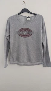 Harley Davidson Women's Lightweight Grey Jumper V-Neck, Size XL - Picture 1 of 7