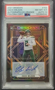 2021 PANINI OSSIDIANA 102 🏈🏈 AUTOGRAFO ZACH WILSON-INCISIONE ELETTRICA-ARANCIONE SP/75 - Foto 1 di 3