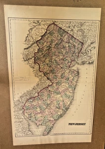 VINTAGE MAP NEW JERSEY COLTON DATED 1868 - Picture 1 of 2