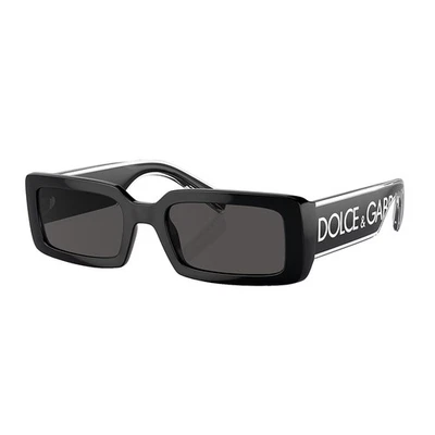 Dolce & Gabbana DG 6187 501/87 D&G Logo on Black Plastic Sunglasses Grey Lens - Image 1 of 3