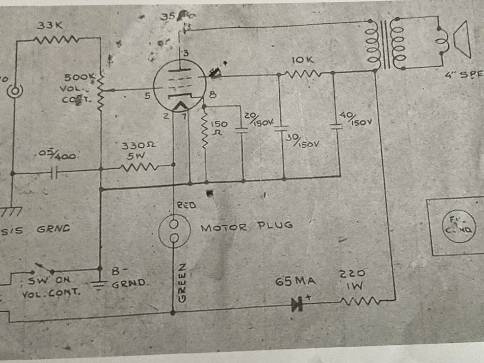 Kit Restauración Amplificador Reproductor de Discos Columbia Modelo 440 Foto 1 de 1