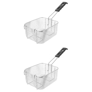 Cesta para freír colador de alimentos con pantalla de acero inoxidable de 2 piezas - Imagen 1 de 12