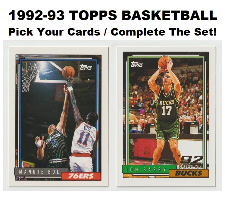 1992-93 Topps Basketball - Pick Your Cards / Complete The Set!  - Ex to NM - Image 1 of 1