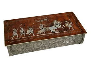 Arts & Crafts Box Roman Scene - Heintz Ergard ? Silver Overlay - Picture 1 of 7
