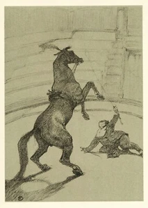 Henri Toulouse-Lautrec Circus Artwork Lithograph After Paris Cirque Horse Art 1 - Picture 1 of 4