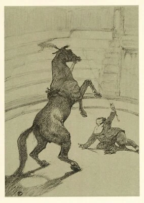 Henri Toulouse-Lautrec Circus Artwork Lithograph After Paris Cirque Horse Art 1 - Image 1 of 4