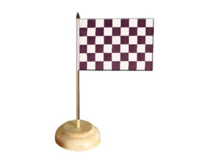 Tischflagge Karo Violett-Weiß violett weisse Tischfahne 15x22cm - Bild 1 von 1