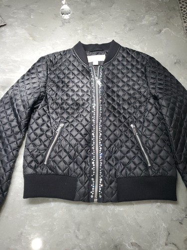 Giacca trapuntata Michael Kors marrone taglia small usata in ottime condizioni!! Cappotto Gemme Rare Jewels Nero