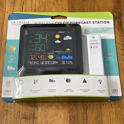 La Crosse Technology S84107 Color Forecast Station - Black - Image 1 of 4